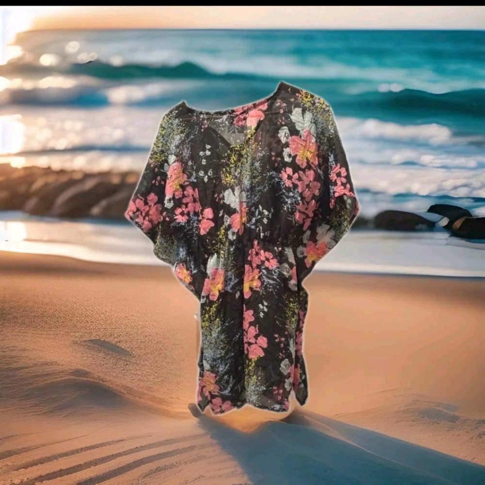 AZUR Floral Swim Coverup/ Kimono PTP 15- NWOT